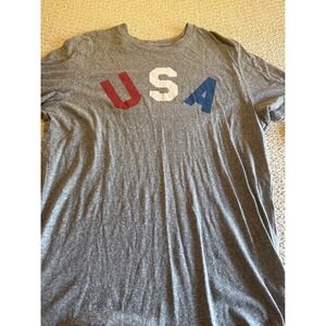Free State USA Graphic Tee Heather Gray Size Large Patriotic American Flag Shirt